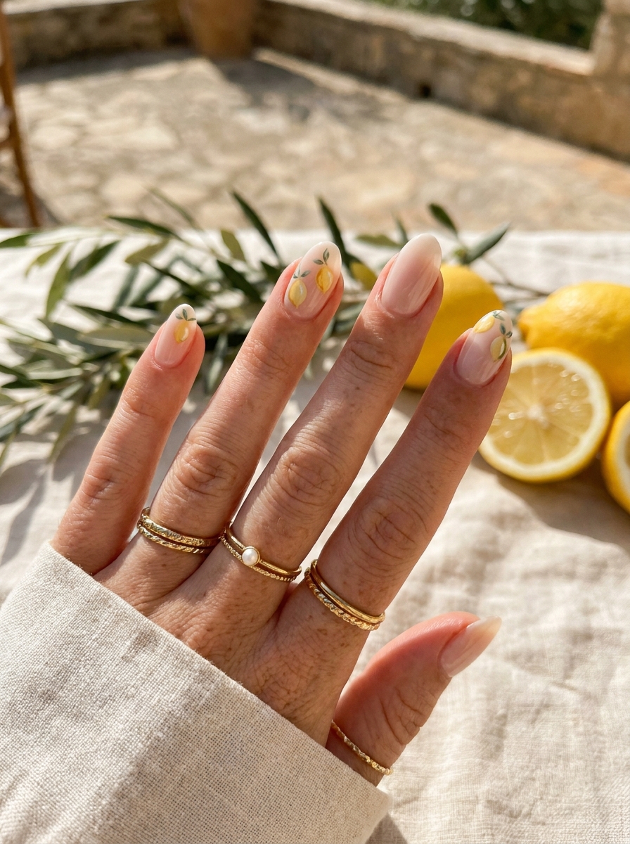 Lemon Summer Nails als Nägel Inspiration Urlaub Inspiration 2026